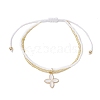 Shell Bead & Glass Seed Braided Bead Bracelets BJEW-MZ00138-01-2