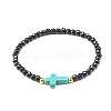 Infinity & Cross Braided Bead Bracelets Set for Girl Women BJEW-JB06957-3