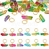 30Pcs 6 Styles Electroplated Natural Quartz Crystal Pendants PALLOY-TAC0228-1