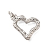 Hollow Heart Rack Plating Brass Pendants Charms KK-I716-15P-1