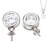 2Pcs 925 Sterling Silver Micro Pave Cubic Zirconia Pendants Bails STER-BC0003-60P-1