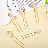 Alloy with Plastic Beads Hair Sticks for Women Girls OHAR-WH20010-08G-3