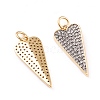 Brass Micro Pave Clear Cubic Zirconia Pendants ZIRC-I043-05G-2