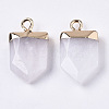 Natural White Jade Pointed Pendants X-G-N326-34M-2