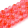 Transparent Crackle Baking Paint Glass Beads X1-DGLA-T003-01C-12-1
