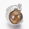 Natural Tiger Eye Pendants G-G651-D07-2