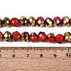 Electroplate Opaque Glass Beads Strands EGLA-A034-P8mm-O10-4