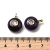 Natural Amethyst Flat Round Pendants G-H318-01G-A-05-3