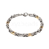 304 Stainless Steel Byzantine Chain Bracelets BJEW-B078-110GP-1