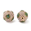 Golden Plated Alloy Rhinestone Beads FIND-E046-14G-03-2