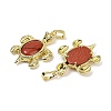 Natural Red Jasper & Brass Pendants KK-F887-01G-08-2