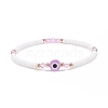 Resin Evil Eye & Acrylic Beaded Stretch Bracelet for Women BJEW-JB08609-05-1