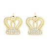 Brass Micro Pave Clear Cubic Zirconia Studs Earring EJEW-S217-G16-1