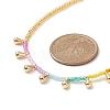 Brass Teardrop Pendant Necklace with Glass Seed Beaded for Women NJEW-JN04227-5