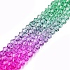 Gradient Color Baking Paint Glass Bead Strands X1-DGLA-A039-T4mm-A010-4