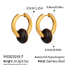 304 Stainless Steel Hoop Earrings with Natural Stone VR4605-4-1