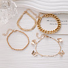 4Pcs 4 Styles Alloy Chain Bracelet Set for Women WG30D5A-01-1