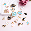 Kissitty 44Pcs 22 Styles Light Gold Plated Alloy Kitten Pendants ENAM-KS0001-03-4