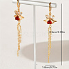 Fashionable Classic Brass Cubic Zirconia Eye Tassel Hoop Earrings MP5699-5