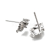 Brass Cubic Zirconia Stud Earring Finding KK-Q048-15P-2