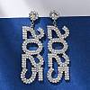 Brass Rhinestone Stud Earrings EJEW-Q012-01P-4