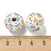 Printed Wood European Beads WOOD-G022-15B-3