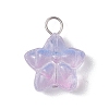 Star Gradient Color Baking Paint Transparent Glass Pendants PALLOY-JF03263-02-3