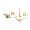 Brass Micro Pave Cubic Zirconia Stud Earrings EJEW-T046-35G-NF-3