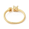 Rack Plating Brass Star Open Cuff Ring with Clear Cubic Zirconia RJEW-Z014-03G-2