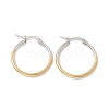 Two Tone 201 Stainless Steel Hoop Earrings with 304 Stainless Steel Pins for Women EJEW-B016-03A-1