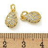 Rack Plating Brass Micro Pave Clear Cubic Zirconia Charms KK-Z067-23G-05-3