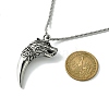 304 Stainless Steel Wolf Tooth Pendant Necklace NJEW-JN04480-3