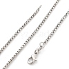 2mm Rack Plating Brass Box Chain Necklaces for Women Men MAK-L044-60P-5