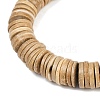 Dyed Natural Coconut Flat Round Bead Strands COCB-O003-12E-01-2