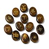 13Pcs Natural Tiger Eye Rune Stone G-C095-02E-1