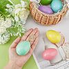 SUPERFINDINGS 6Pcs 6 Colors Blank Wood Simulation Eggs DIY-FH0005-09-3