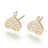 Brass Stud Earring Findings ZIRC-O034-20G-1