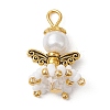 Handmade Nylon Wired Glass Beaded Pendants with Alloy Beads and Glass Pearl Beads PALLOY-MZ00511-04-1