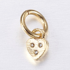 Brass Micro Pave Cubic Zirconia Charms ZIRC-E135-29G-2