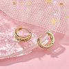 Brass Micro Pave Clear Cubic Zirconia Hoop Earring Findings ZIRC-YW0001-10G-5