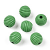 Painted Natural Wood Beehive European Beads WOOD-Q040-019A-A05-1