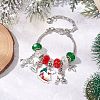 Christmas Theme Glass & Alloy European Beads Bracelets for Women BJEW-JB11198-04-2