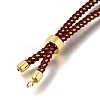 Braided Cotton Cord Slider Bracelet Making MAK-R001-01G-04-3