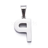 Non-Tarnish 304 Stainless Steel Letter Pendants STAS-H127-P-P-2