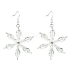 Christmas Snowflake Glass Dangle Earrings EJEW-TA00507-1