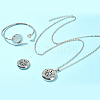 1Pc Stainless Steel Open Cuff Bangles & 1Pc Stainless Steel Pendant Neclace AJEW-SC0004-06C-3