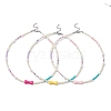 Acrylic Bone & Glass Beaded Necklaces for Women NJEW-JN05156-2