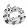 Natura Tourmalinated Quartz/Black Rutilated Quartz Beads Strands G-D0001-17-2