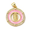 Rack Plating Brass Enamel Clear Cubic Zirconia Pendants KK-Q771-08G-2