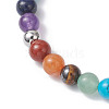 Chakra Natural Mixed Gemstone Beads Stretch Bracelets for Women BJEW-JB12607-01-3